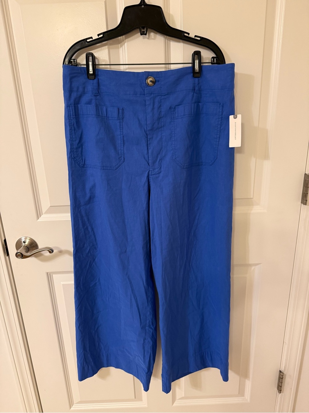 Anthropologie Maeve The Colette NWT Blue Crop Wide-Leg Pants Women’s Size 33